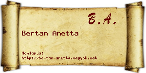 Bertan Anetta névjegykártya